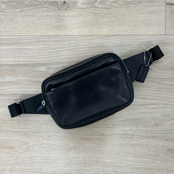 Coach Black Leather Belt Bag - Picture 1 of 16